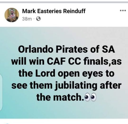 Orlando Pirates will win CAF Confederation Cup – Eagle Prophet’s son declares