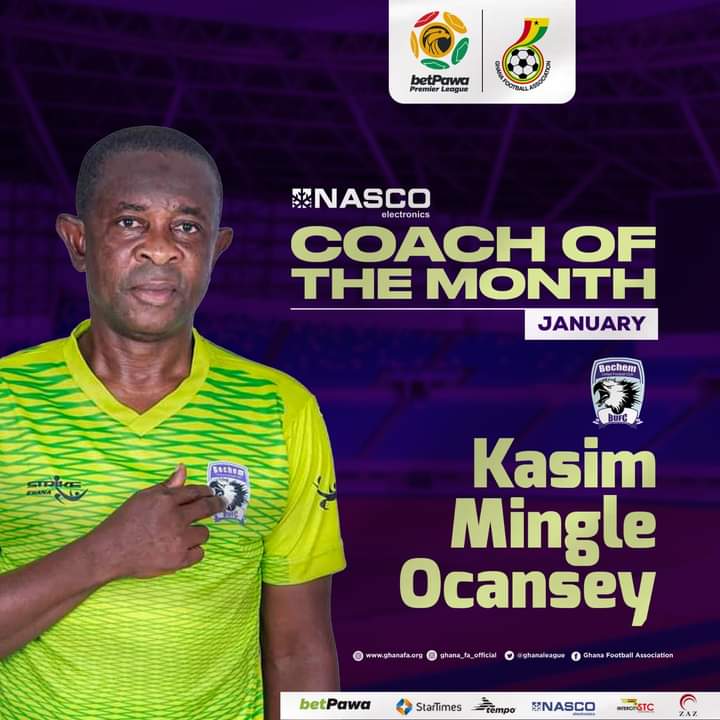 KASIM MINGLE OCANSEY WIN JANUARY COACH OF THE MONTH.